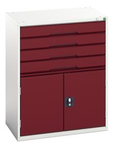 16925165.** verso drawer-door cabinet with 4 drawers / cupboard. WxDxH: 800x550x1000mm. RAL 7035/5010 or selected
